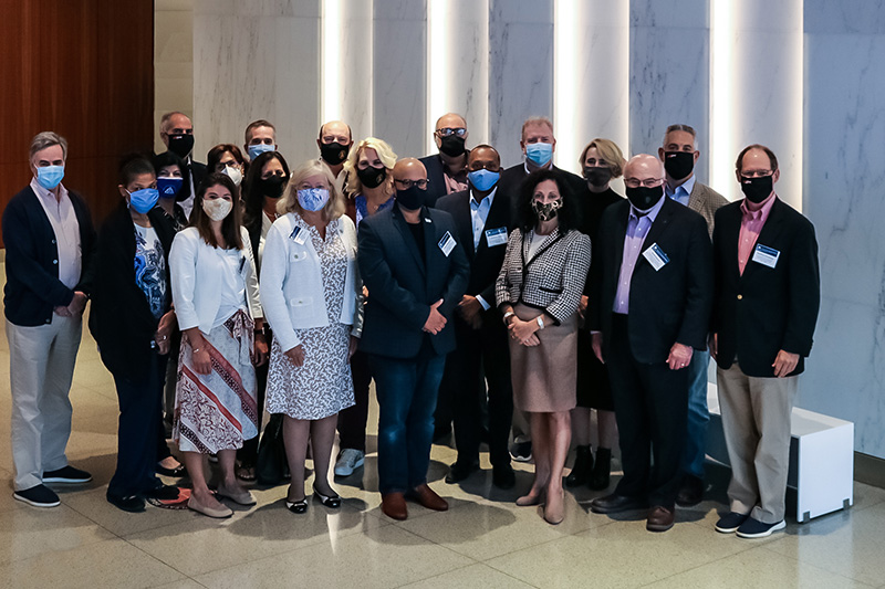 Mid-Atlantic bar leaders pose for a group shot in the lobby of the D.C. Bar headquarters.