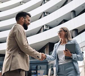 Professionals shaking hands