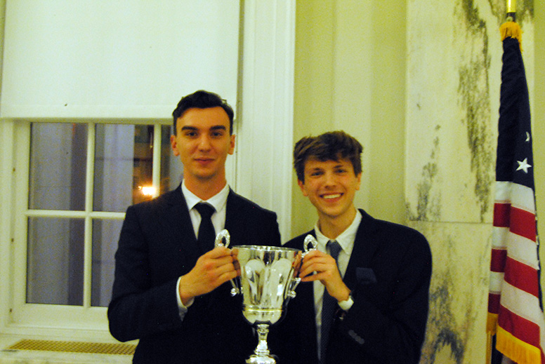 The winning Georgetown Law team of Juli Dajci (left) and Tyler Viljaste