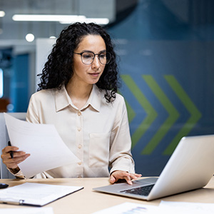Woman at a computer