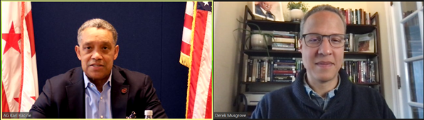 DC Attorney General Karl Racine and University of Maryland Professor George Derek Musgrov