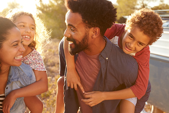 Family laughing