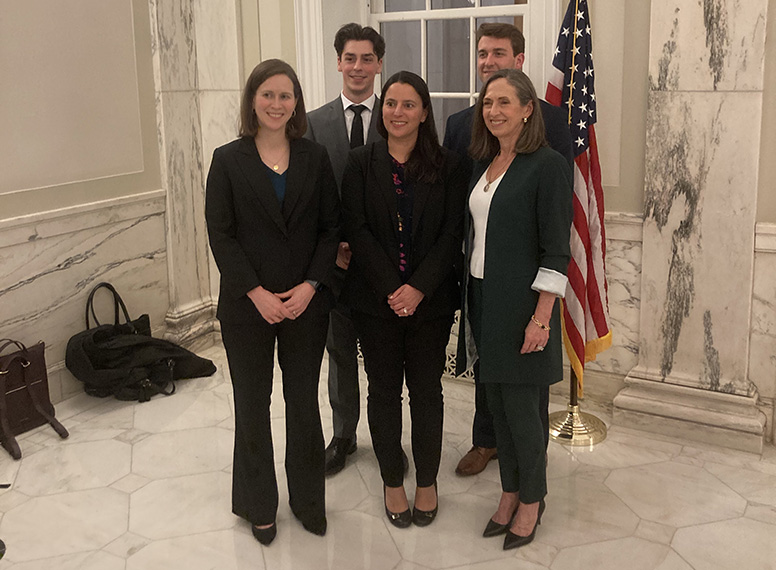 Left to right: D.C. Solicitor General Caroline Van Zile, Patrick Riley, Judge Loren AliKhan, George Marquette, and D.C. Bar President Ellen Jakovic.