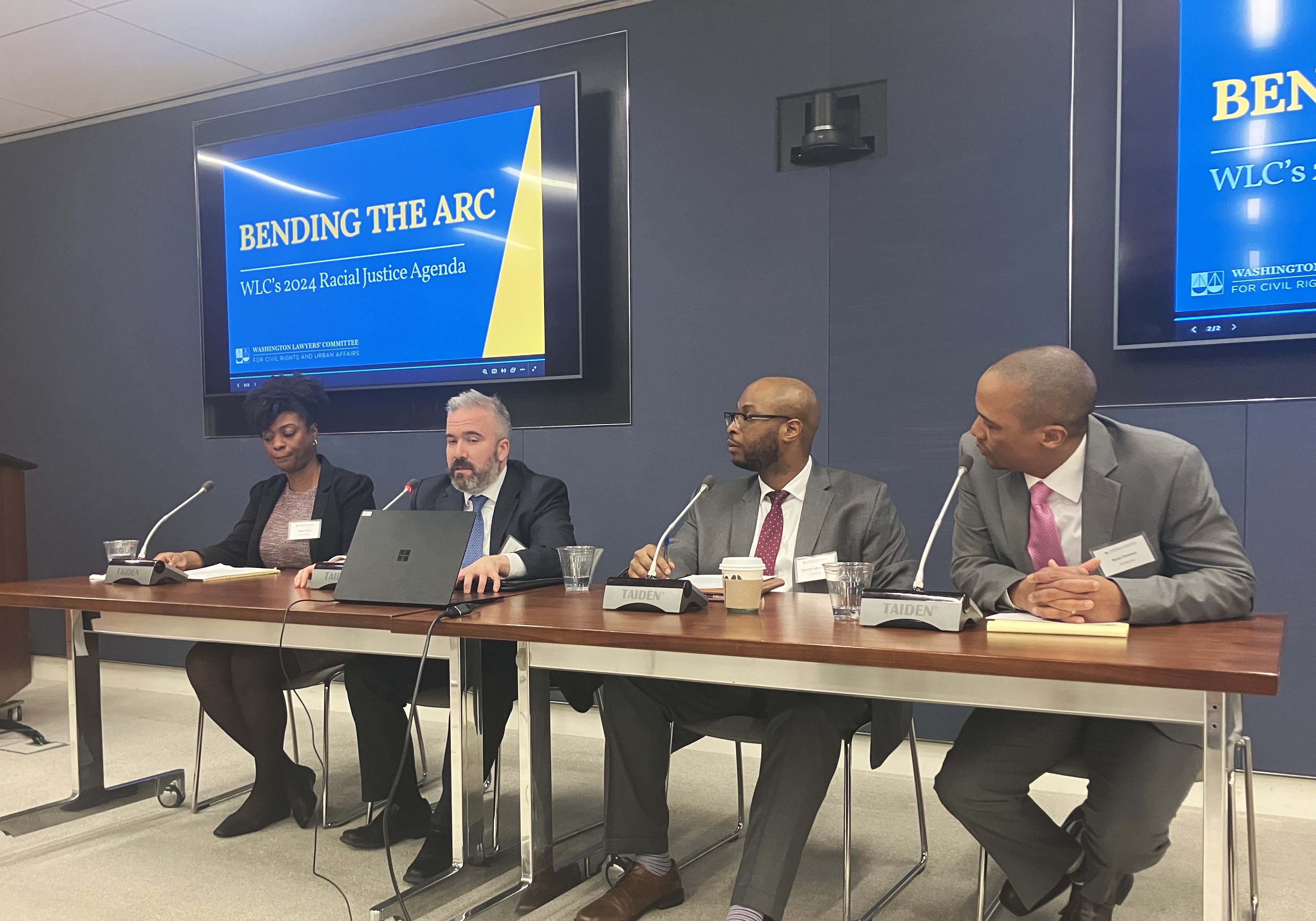 From left to right: WLC’s Marja Plater, Dennis Corkery, Kelechi Agbakwuru, and Ryan Downer.