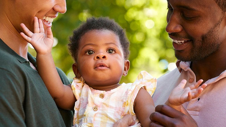 Baby with parents