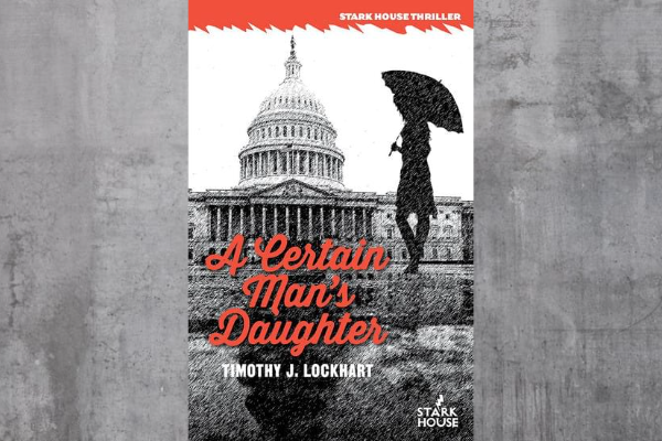 A Certain Man's Daughter book cover - woman with umbrella standing in front of Capitol building